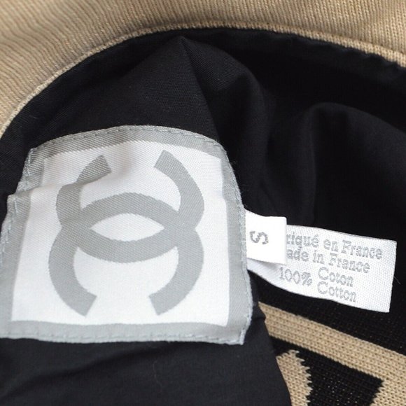 Chanel Hat Black, Beige 100% Cotton